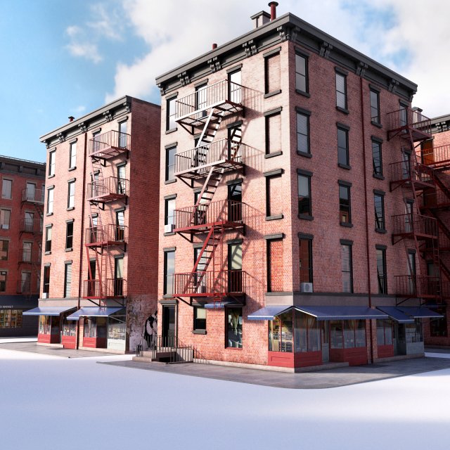 chicago house 3D 모델 .c4d .max .obj .3ds .fbx .stl .blend 
