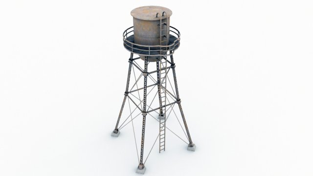 water tower 3D-Modell .c4d .max .obj .3ds .fbx .stl .blend 