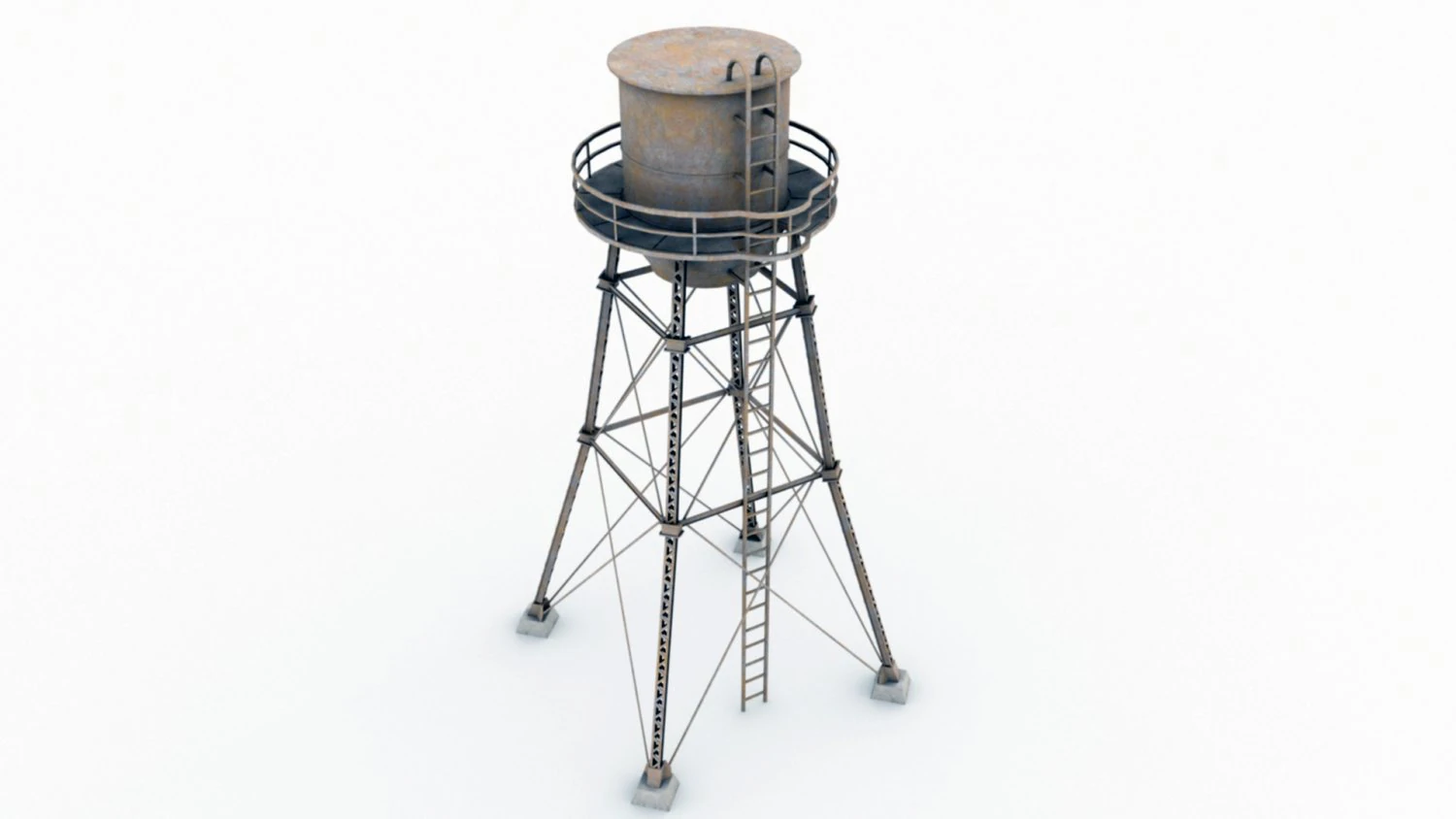 water tower 3D Model .c4d .max .obj .3ds .fbx .stl .blend 