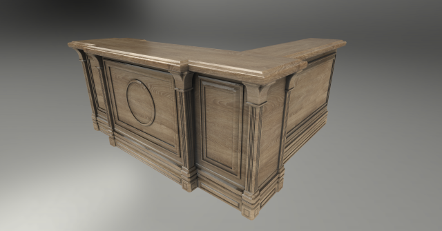 reception table 3D Model .c4d .max .obj .3ds .fbx .stl .blend 
