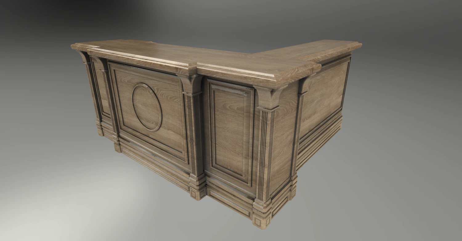 reception table 3D Model .c4d .max .obj .3ds .fbx .stl .blend
