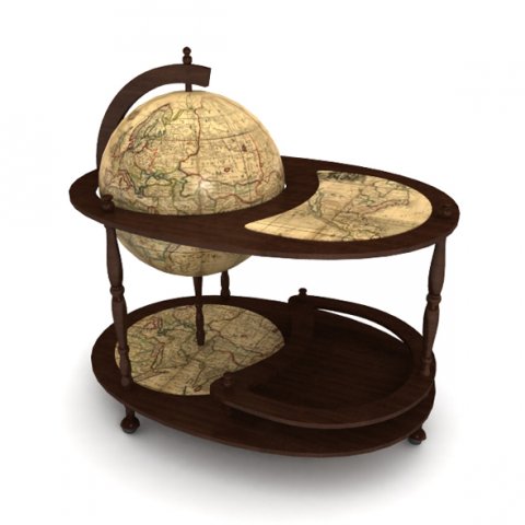 minibar globe Model 3D .c4d .max .obj .3ds .fbx .stl .blend 