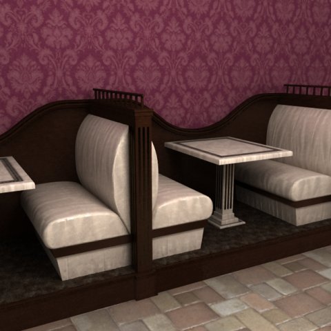 restaurant seats Modelo 3D .c4d .max .obj .3ds .fbx .stl .blend 