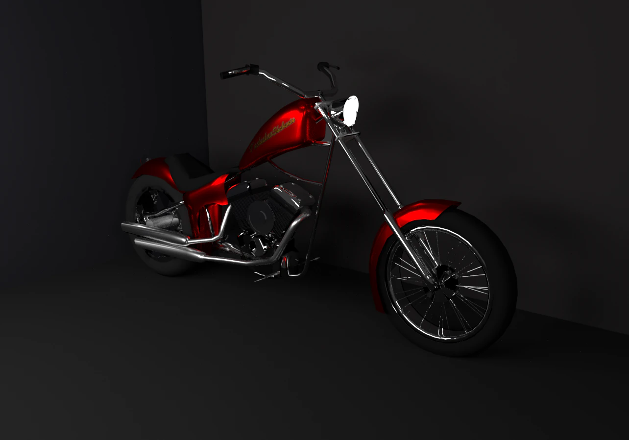 moto chopper 3D Model .c4d .max .obj .3ds .fbx .stl .blend