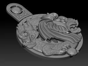 dancing of lion dragon pendant 3D Print Model