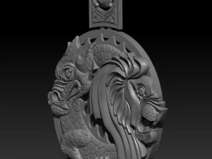 dancing of lion dragon pendant 3D Print Model