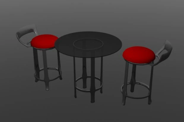 cafe table 3D Model .c4d .max .obj .3ds .fbx .stl .blend 