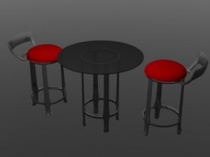 cafe table 3Dモデル