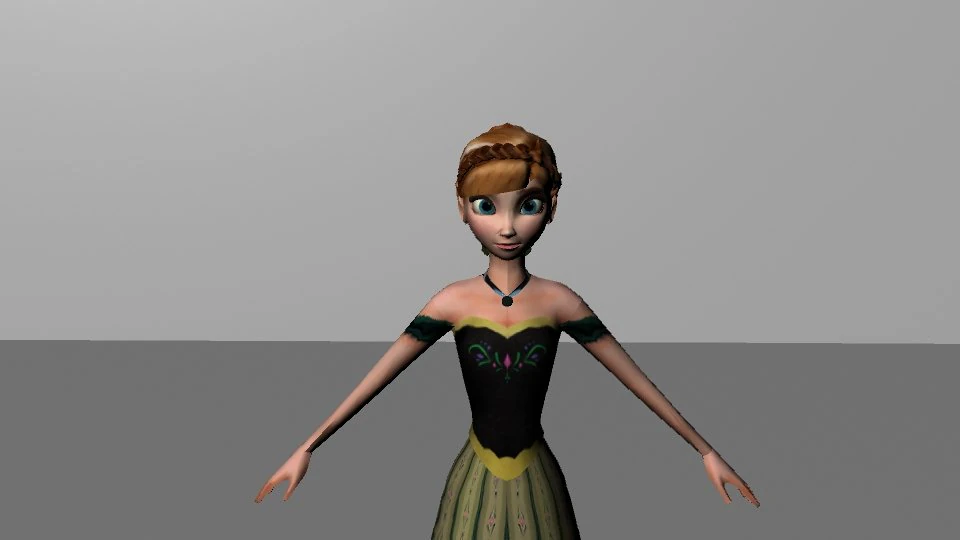 disney anna frozen 3D Model .c4d .max .obj .3ds .fbx .stl .blend 