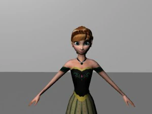 Anna Disneya zamrożona Model 3D
