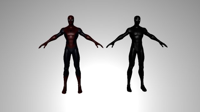 spiderman red and black 3D Model .c4d .max .obj .3ds .fbx .stl .blend 