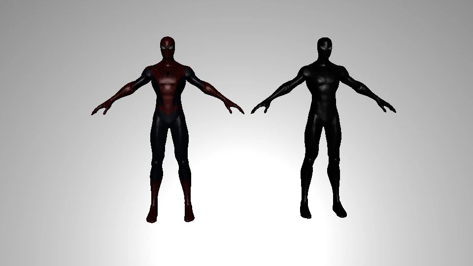 spiderman red and black 3D Model .c4d .max .obj .3ds .fbx .stl .blend