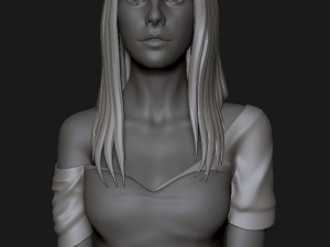 girl long hair 3D Model