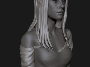 girl long hair 3D Model