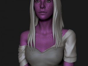 girl long hair 3D Model