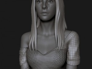 girl long hair 3D Model