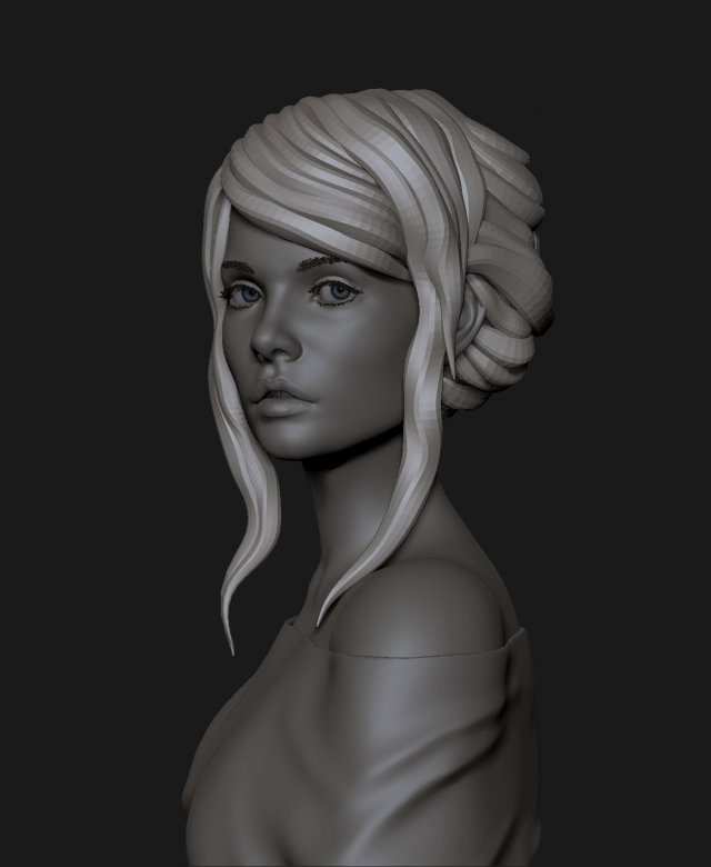 portrait of a cute girl Modèle 3D .c4d .max .obj .3ds .fbx .stl .blend 
