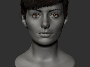 portrait of a girl with short hair 3D Model