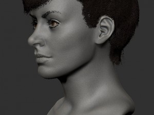 portrait of a girl with short hair Modello 3D