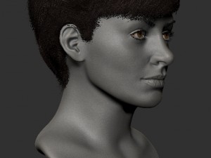 portrait of a girl with short hair Modello 3D