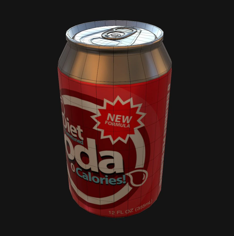 diet soda can 3D Model .c4d .max .obj .3ds .fbx .stl .blend 