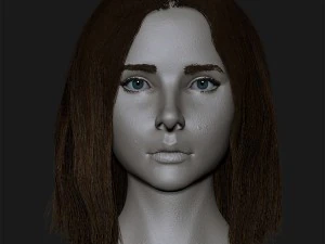 cute girl with blond hair 3D Model