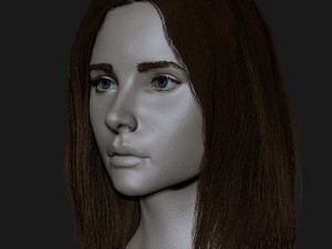 cute girl with blond hair 3D-Modell