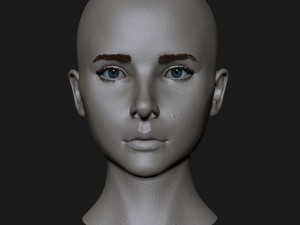 cute girl with blond hair 3D-Modell