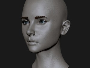 cute girl with blond hair 3D-Modell