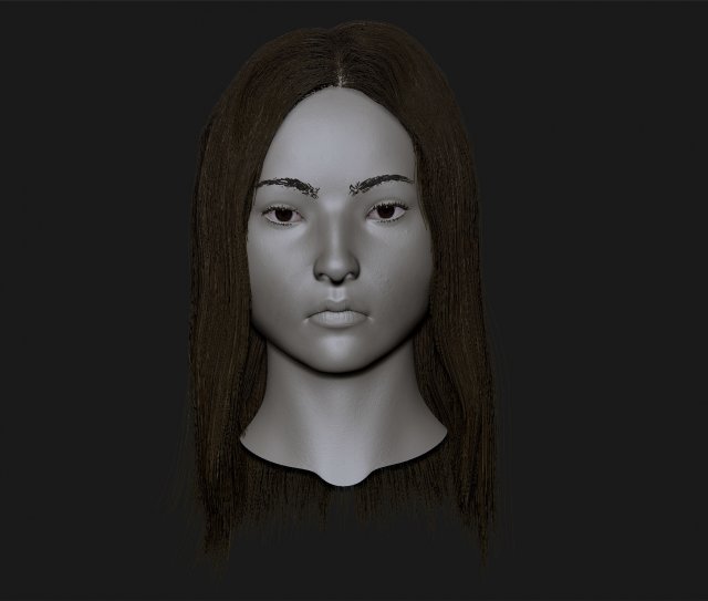 realistic head cute asian girl Modelo 3D .c4d .max .obj .3ds .fbx .stl .blend 