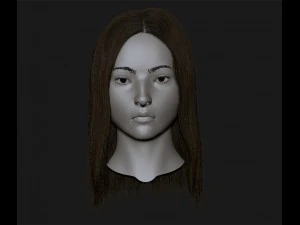 realistic head cute asian girl 3D Model