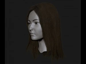 realistic head cute asian girl 3D Model