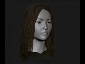realistic head cute asian girl 3D Model