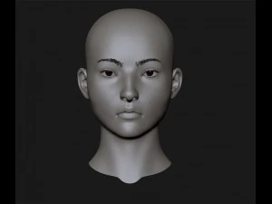 realistic head cute asian girl 3D Model