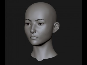 realistic head cute asian girl Modelo 3D