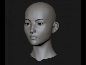 realistic head cute asian girl 3D Model