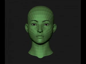realistic head cute asian girl 3D Model