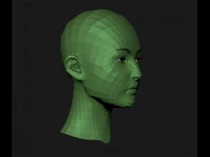 realistic head cute asian girl 3D Model