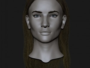 realistic head cute blonde girl 3D Model