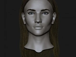 现实头可爱的金发女孩 3D 模型