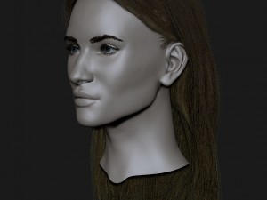realistic head cute blonde girl 3D Model