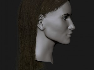 realistic head cute blonde girl 3D Model