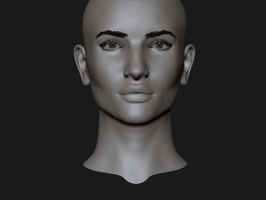 realistic head cute blonde girl 3D Model