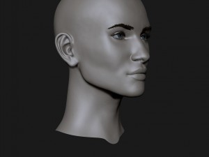 realistic head cute blonde girl 3D Model