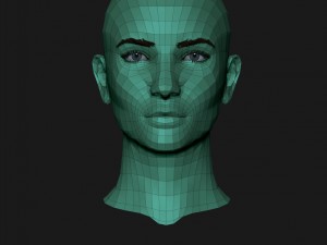 realistic head cute blonde girl 3D Model