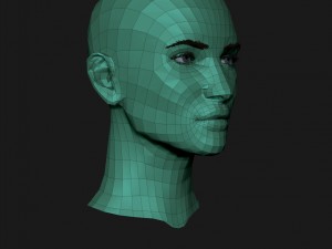 realistic head cute blonde girl 3D Model