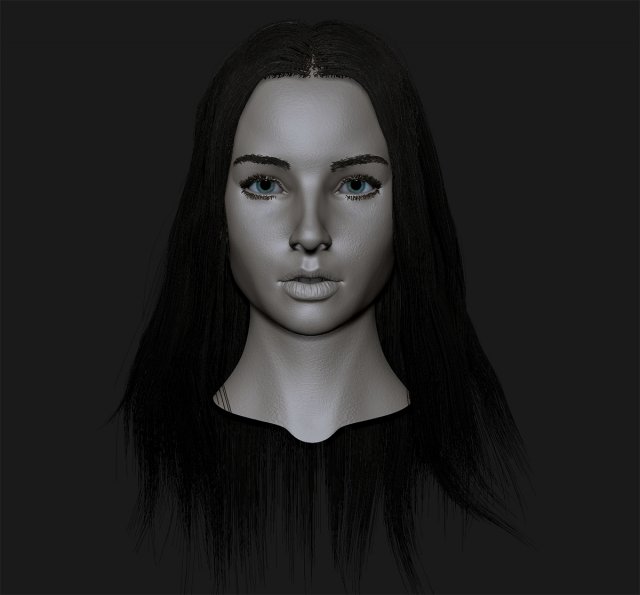 realistic head cute girl 3D Model .c4d .max .obj .3ds .fbx .stl .blend 