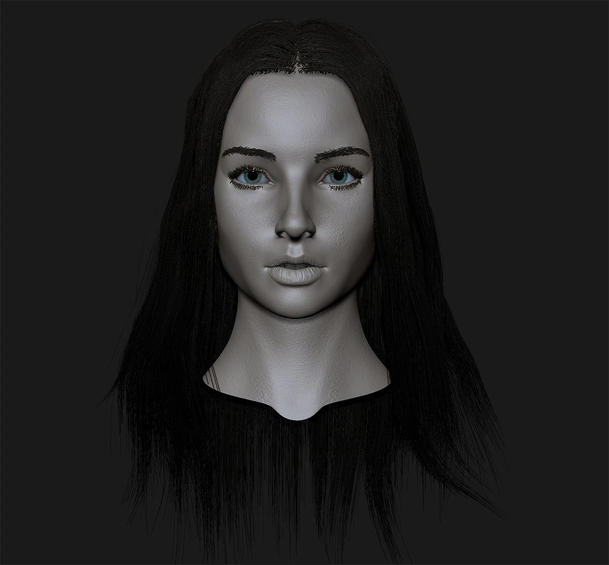 cabeza realista linda chica Modelo 3D .c4d .max .obj .3ds .fbx .stl .blend 