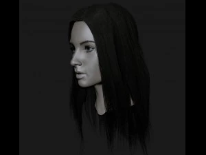 cabeza realista linda chica Modelo 3D