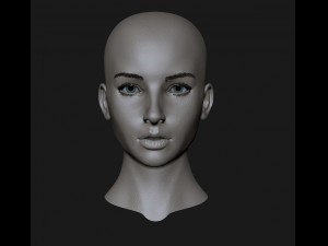 realistic head cute girl 3D Model